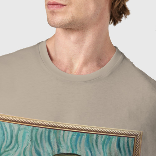 Мужская футболка хлопок Сэр Троглодит - Импрессионизм, цвет миндальный - фото 6