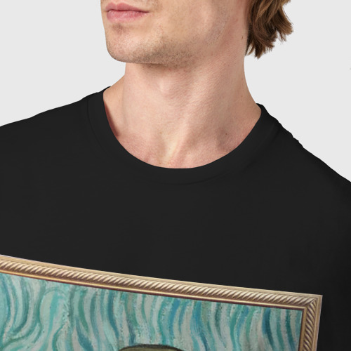 Мужская футболка хлопок Сэр Троглодит - Импрессионизм, цвет черный - фото 6