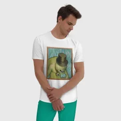 Мужская пижама с белой футболкой хлопок Сэр Троглодит - Импрессионизм - фото 2