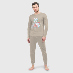 Мужская пижама с лонгсливом хлопок Be kind glitch - фото 2