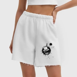 Женские шорты oversize футер хлопок Сэр Троглодит - Минимализм чер - фото 2