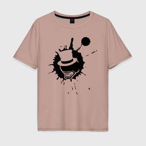 Мужская футболка хлопок Oversize с принтом Сэр Троглодит - Минимализм чер, вид спереди #2