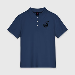 Женское поло хлопок Сэр Троглодит - Минимализм чер