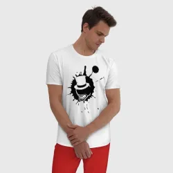 Мужская пижама с белой футболкой хлопок Сэр Троглодит - Минимализм чер - фото 2