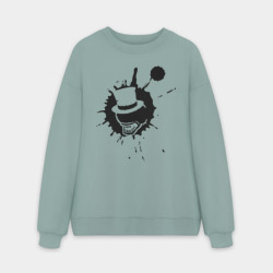 Мужской свитшот oversize без начеса хлопок Сэр Троглодит - Минимализм чер