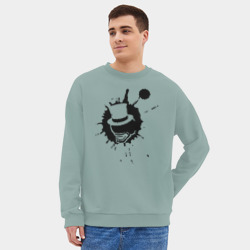 Мужской свитшот oversize без начеса хлопок Сэр Троглодит - Минимализм чер - фото 2