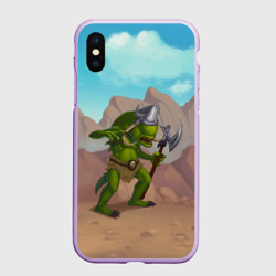 Чехол для iPhone XS Max матовый Сэр Троглодит - Варвар, текст