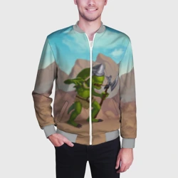 Мужской бомбер 3D Сэр Троглодит - Варвар, текст - фото 2