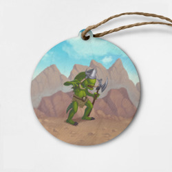 Деревянная игрушка круг Сэр Троглодит - Варвар, текст