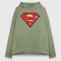 Женское худи Oversize хлопок Superman logo