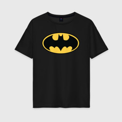 Женская футболка хлопок Oversize Batman logo