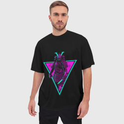 Мужская футболка oversize 3D Samurai Retro Neon - фото 2