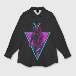 Женская рубашка oversize 3D Samurai Retro Neon