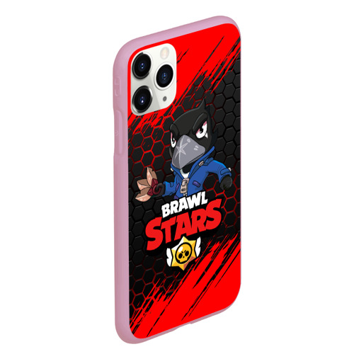 Чехол для iPhone 11 Pro Max матовый Brawl Stars crow ворон, цвет розовый - фото 3