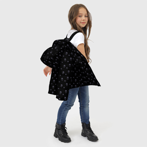 Зимняя куртка для девочек 3D Сэр Троглодит - Паттерн, черны, цвет светло-серый - фото 6