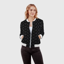Женский бомбер 3D Сэр Троглодит - Паттерн, черны - фото 2