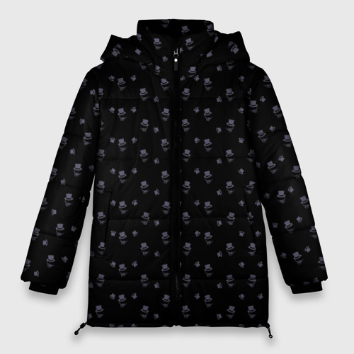 Женская зимняя куртка Oversize Сэр Троглодит - Паттерн, черны, цвет красный