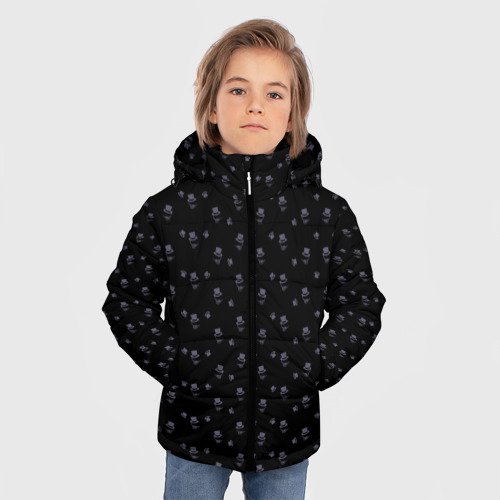 Зимняя куртка для мальчиков 3D Сэр Троглодит - Паттерн, черны, цвет светло-серый - фото 3