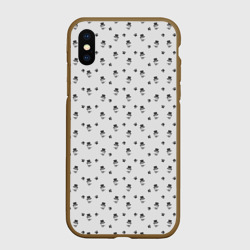 Чехол для iPhone XS Max матовый Сэр Троглодит - Паттерн, серый