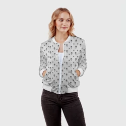 Женский бомбер 3D Сэр Троглодит - Паттерн, серый - фото 2