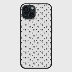 Чехол силиконовый для Apple iPhone 15 матовый Сэр Троглодит - Паттерн, серый
