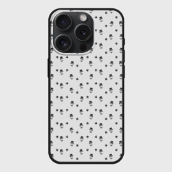 Чехол силиконовый для Apple iPhone 15 Pro матовый Сэр Троглодит - Паттерн, серый