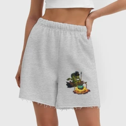 Женские шорты oversize футер хлопок Сэр Троглодит - Троглодит - фото 2