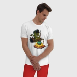 Мужская пижама с белой футболкой хлопок Сэр Троглодит - Троглодит - фото 2