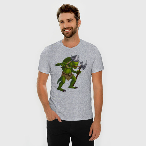 Мужская футболка хлопок Slim Сэр Троглодит - варвар, цвет меланж - фото 3