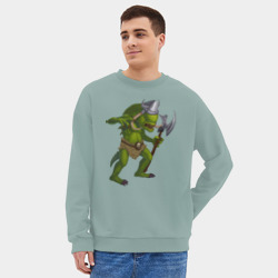 Мужской свитшот oversize без начеса хлопок Сэр Троглодит - варвар - фото 2