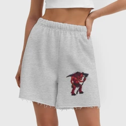 Женские шорты oversize футер хлопок Сэр Троглодит - демон - фото 2