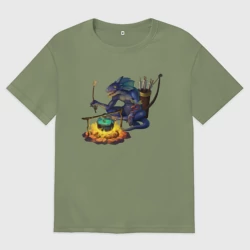 Мужская футболка хлопок Oversize Сэр Троглодит - Ящер