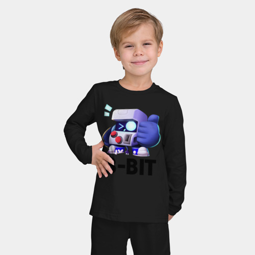 Детская пижама с лонгсливом хлопок Brawl Stars 8-Bit, цвет черный - фото 3