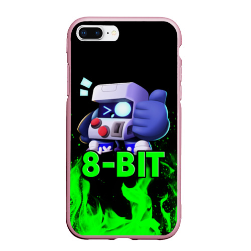 Чехол для iPhone 7Plus/8 Plus матовый Brawl Stars 8-BIT, цвет розовый