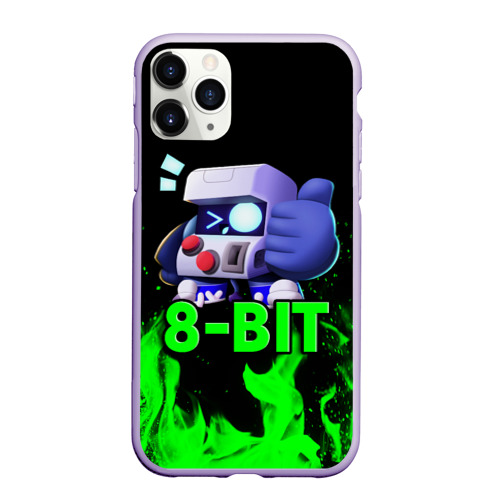 Чехол для iPhone 11 Pro матовый Brawl Stars 8-BIT, цвет светло-сиреневый