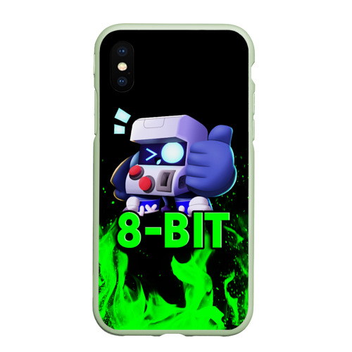 Чехол для iPhone XS Max матовый Brawl Stars 8-BIT, цвет салатовый