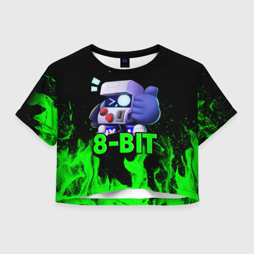 Женская футболка Crop-top 3D Brawl Stars 8-BIT Фото 01 Женская футболка Crop-top 3D Brawl Stars 8-BIT Фото 01