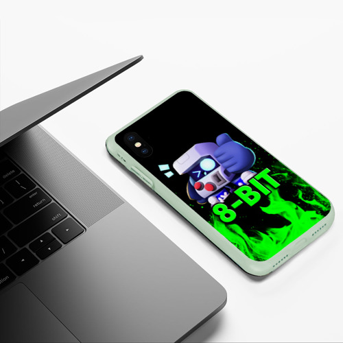 Чехол для iPhone XS Max матовый Brawl Stars 8-BIT, цвет салатовый - фото 5