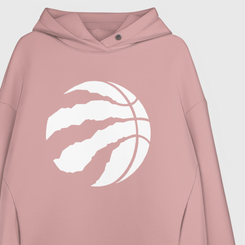 Женское худи Oversize хлопок Toronto Raptors W, цвет пыльно-розовый - фото 3