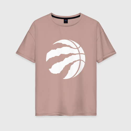 Женская футболка из хлопка оверсайз с принтом Toronto Raptors W, вид спереди №1