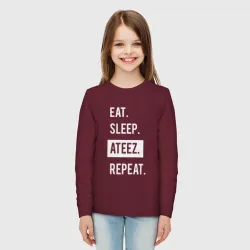 Детский лонгслив хлопок Есть. спать. ateez. повторить - фото 2