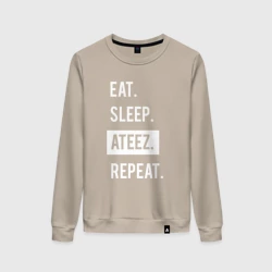 Женский свитшот хлопок Есть. спать. ateez. повторить
