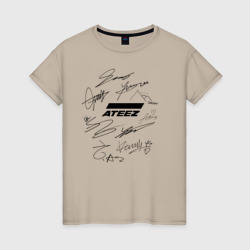Женская футболка хлопок Ateez автографы