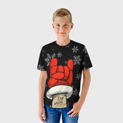 Детская футболка 3D Рок Дед Мороз - фото 2