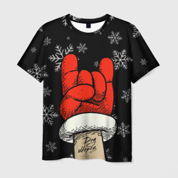 Мужская футболка 3D Рок Дед Мороз