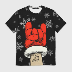 Мужская футболка 3D Рок Дед Мороз