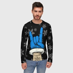 Мужской лонгслив 3D Рок Снегурочка - фото 2