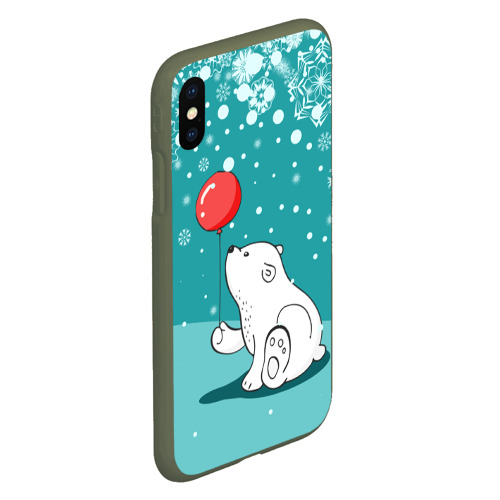 Чехол для iPhone XS Max матовый North bear, цвет темно-зеленый - фото 3