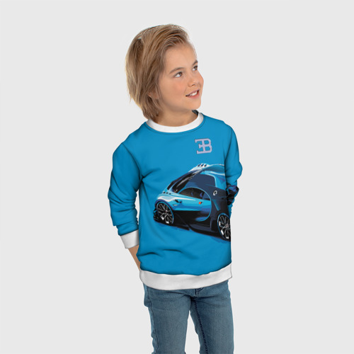 Детский свитшот 3D Bugatti, цвет 3D печать - фото 5
