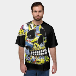 Мужская футболка oversize 3D Graffiti  skull - ai art - фото 2